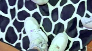 alone at home, my submissive girlfriend surprises me dressed as a school slut in doggystyle