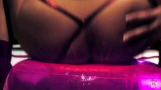 Babe With Huge Tits Dildos Lesbian Friend's Tight Pussy