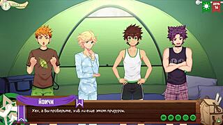 Young gay anime teen plays game with friend 😊