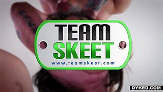 feel the intensity as straight teen gets passionately rimmed by lesbian