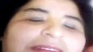 Fat milf shows big tits and vagina on video call