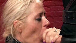 busty blonde sub gets spanked and fucked hard