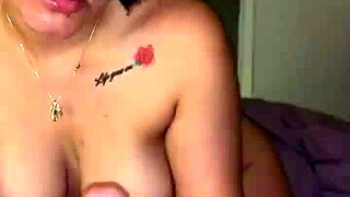 Does this latina milf swallow monster cock cum on her big tits?