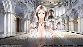 busty princess gets hypnotized in visual novel with big tits and ass