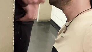 sucking the worker's cock until he cums?