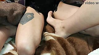 While watching a film, we had passionate lesbian sex.