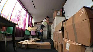 Sexy Asian in Leather Boots Dominates Her Boss's Face!