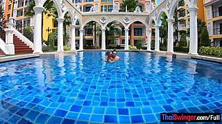 my big titss thai gf is a horny slut who lovs all the attenshun at the pool