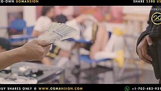 dildo used on brunette and blonde in scene