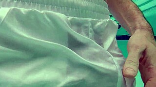 Pool Boy In See-Through With Big Cock Underwater