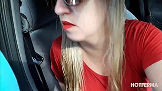 This blonde guy gives a blowjob to a stranger on the street, swallowing cum.