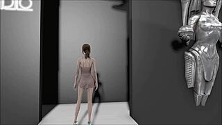 fallout 4 generic fashion mod with sexy brunette character in hentai style animation