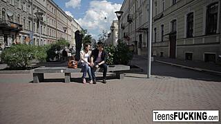 Sexy teen Dila receives an anal fucking