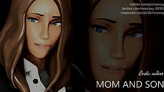 Step mom and son sharing erotic audios in roleplay