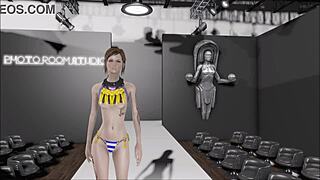 fallout 4 generic fashion mod with sexy brunette character in hentai style animation