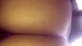 Redbone Rides Big Black Cock In Reverse Cowgirl