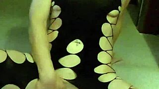 hot belgian milf in lingerie fingering her pussy solo, but is she really alone?