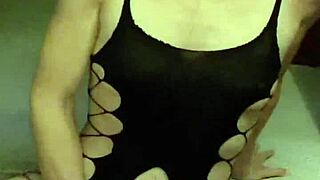 hot belgian milf in lingerie fingering her pussy solo, but is she really alone?