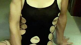 hot belgian milf in lingerie fingering her pussy solo, but is she really alone?