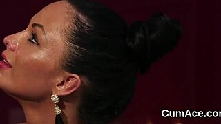 The Frisky Idol Gets a Facial Cumshot but Swallows All the Jizm in This Blowbang Scene