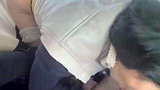 She sucked his cock while he admired her perfect ass, leading to a cumshot.