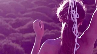 Petite beauty talia mint pleasures herself on a crowded public beach