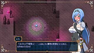 I can't stop watching this Japanese hentai game where the holy knight falls into desire