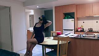 Beautiful Asian tranny Lolipop teases with solo cock play.