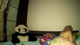naughty russian girl plays with dildo on webcam