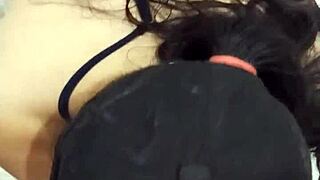 She sucks boyfriend's cock with big ass enthusiasm!