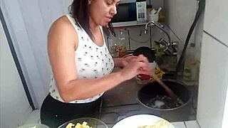 Sarah Rosa Cooks Sexy Banana Farofa in Kitchen