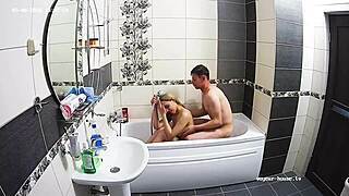 hot couple fucks hard in bathroom