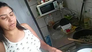 Sarah Rosa Cooks Sexy Banana Farofa in Kitchen