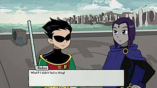 Raven From 18Titans Part 4 Masturbates In Cartoon Game Scene