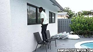 She catches him spying on her while she was masturbating on xvideos. He has a monster cock and big black cock