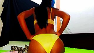 Unbelievable! Sexy brunette student in skirt rides huge cock with friend!