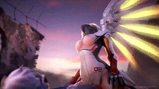 Handclap music video featuring Overwatch Mercy in hentai style
