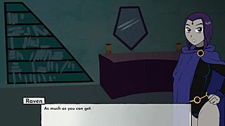Raven From 18Titans Part 4 Masturbates In Cartoon Game Scene