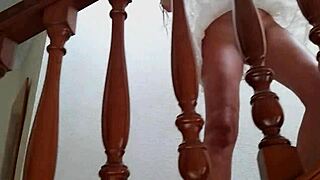 Early Morning Balcony Flash Without Panties At Home Patio