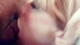 Lovely Redhead Gives Deep Blowjob and Fingers Pussy in Lingerie POV