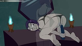 Raven From 18Titans Part 4 Masturbates In Cartoon Game Scene