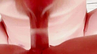 brunette rides dick and cums on fat ass