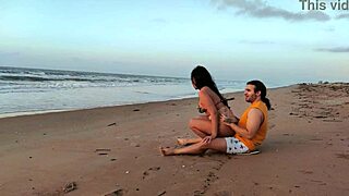 Intense sex on a public beach