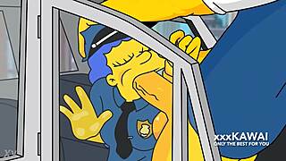police marge tries to arrest snake but he fucks her the simpsons