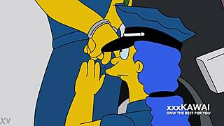police marge tries to arrest snake but he fucks her the simpsons