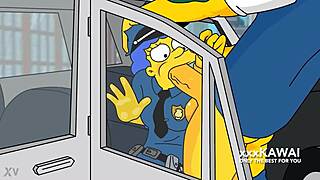 police marge tries to arrest snake but he fucks her the simpsons