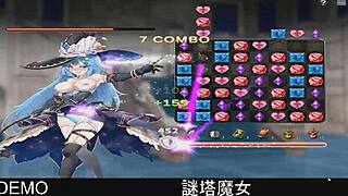Mystery tower witch battles in anime fantasy game.