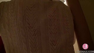 This asian babe sucks cock deep on all fours.