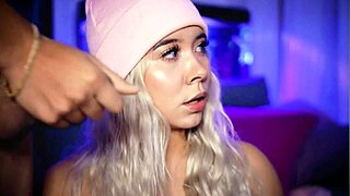 Beautiful Blonde Sucks Cock Like A Nymphomaniac