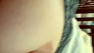 Oiled Up Wife's Big Natural 42F Tits Tease And Please